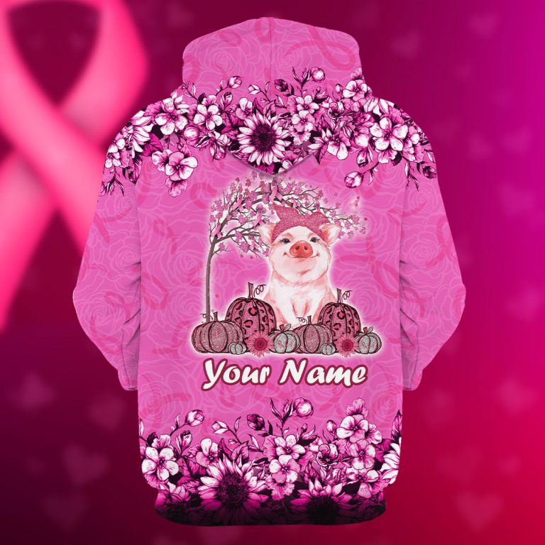 Pig Pumpkin we were pink for Breast Cancers Awareness custom personalized name hoodie legging 18