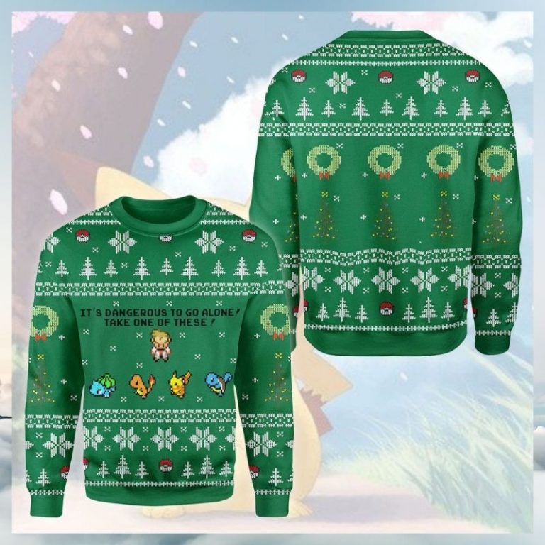 Pokemon Starter Pack It's dangerous to go alone Ugly sweater 8