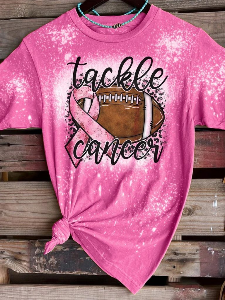 Rugby Tackle Cancer bleach T shirt 10