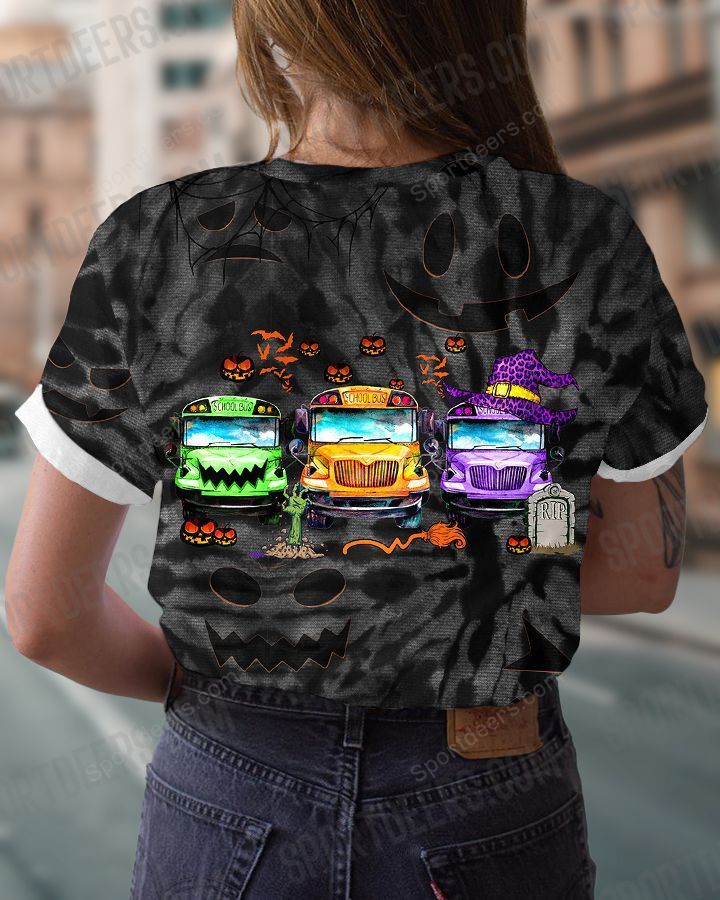Sugar skull school bus Halloween 3d shirt sweatshirt 12