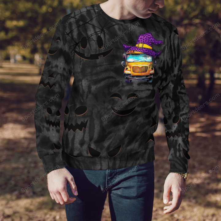 Sugar skull school bus Halloween 3d shirt sweatshirt 18