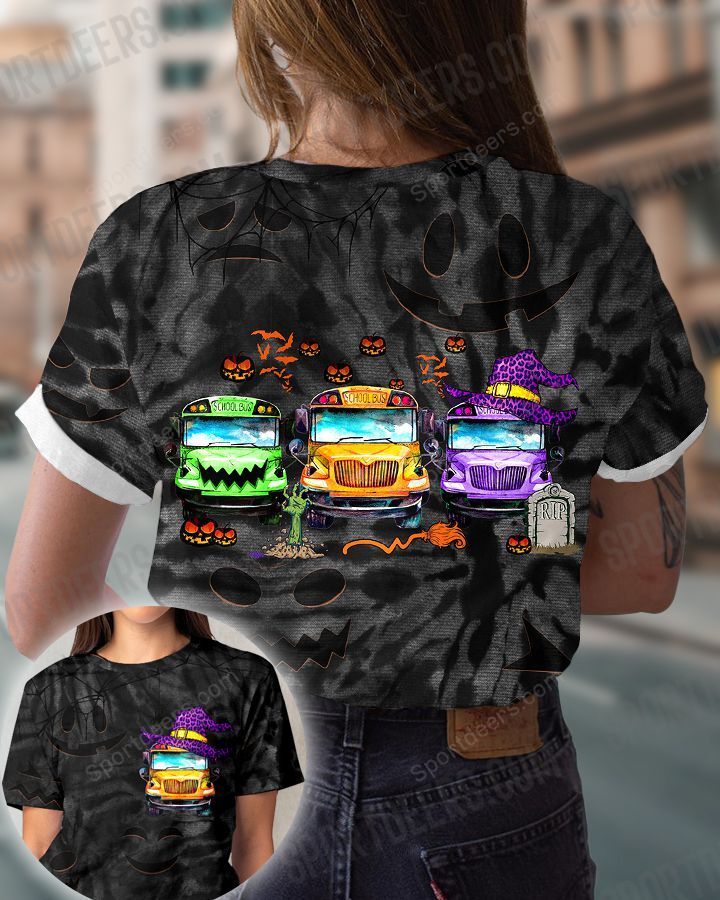 Sugar skull school bus Halloween 3d shirt sweatshirt 19