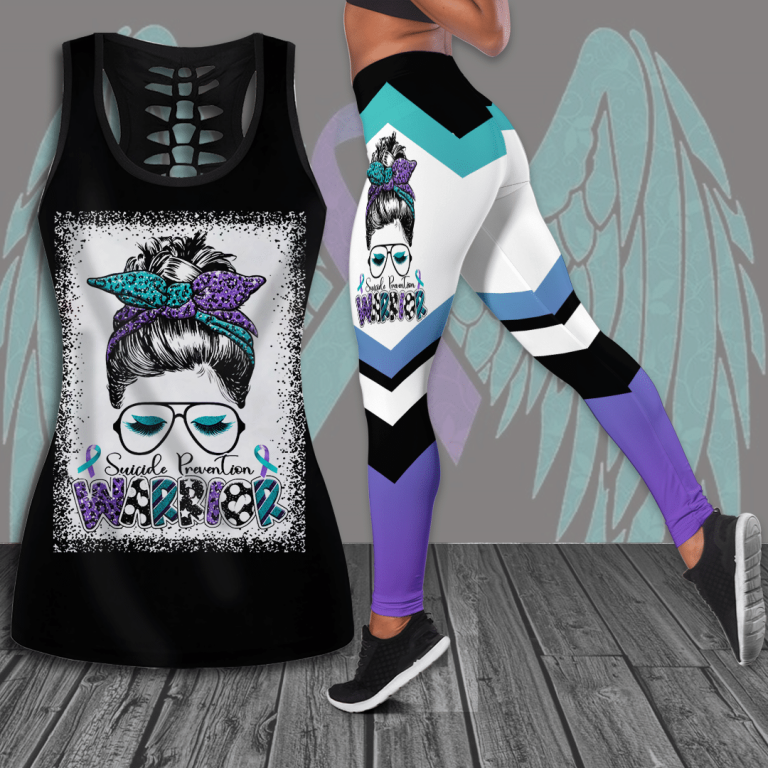 Suicide Prevention Warrior tank top legging 6