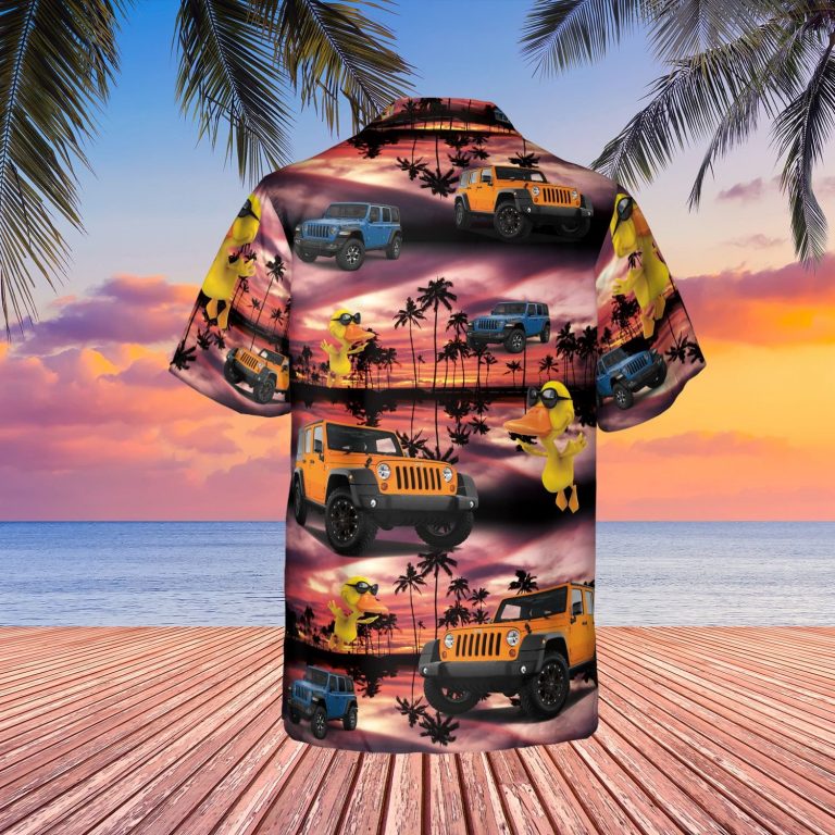 Sunset duck jeep Hawaiian shirt 1