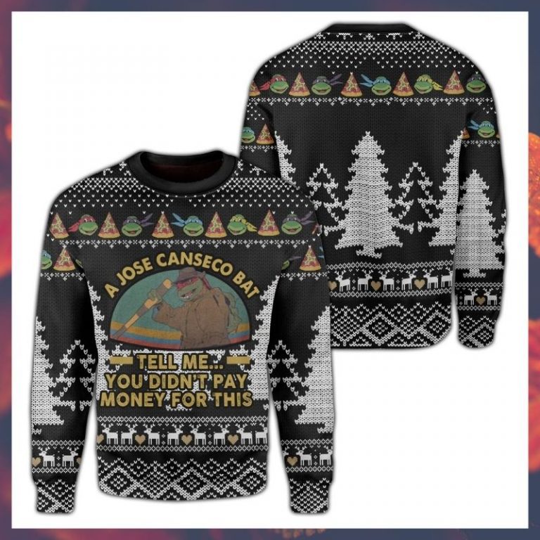 Teenage Mutant Ninja Turtles a jose canseco bat tell me you didn't pay money for this ugly sweater 8