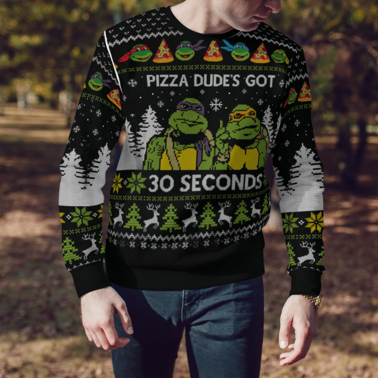 Teenage Mutant Ninja Turtles pizza dude's got 30 seconds ugly sweater 10