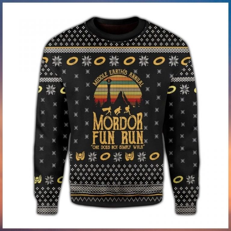 The Lord of the Rings Mordor fun run one does not simply walk Ugly Sweater 8