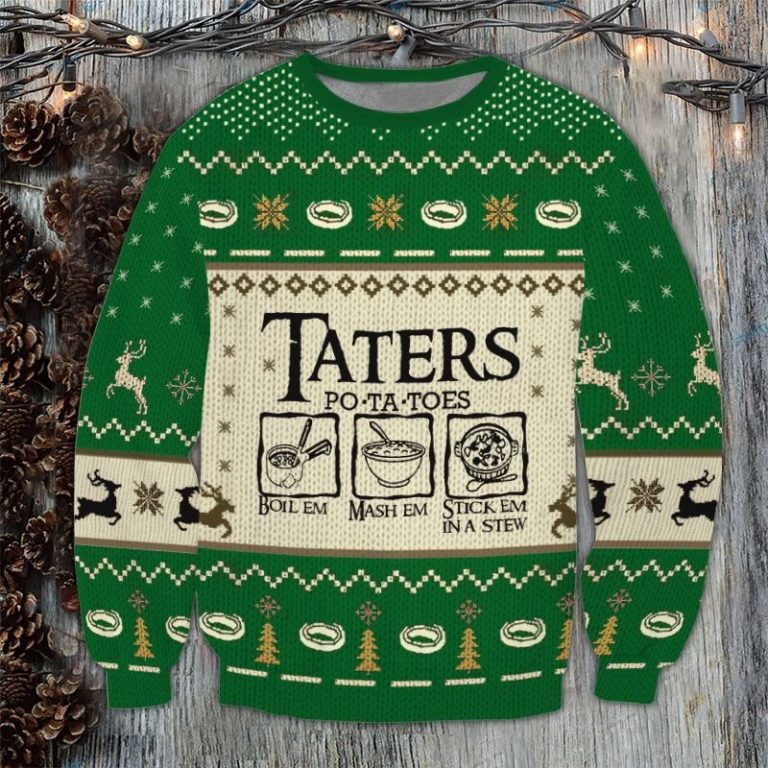 The Lord of the Rings Taters Potatoes Boil em Ugly Sweater 14