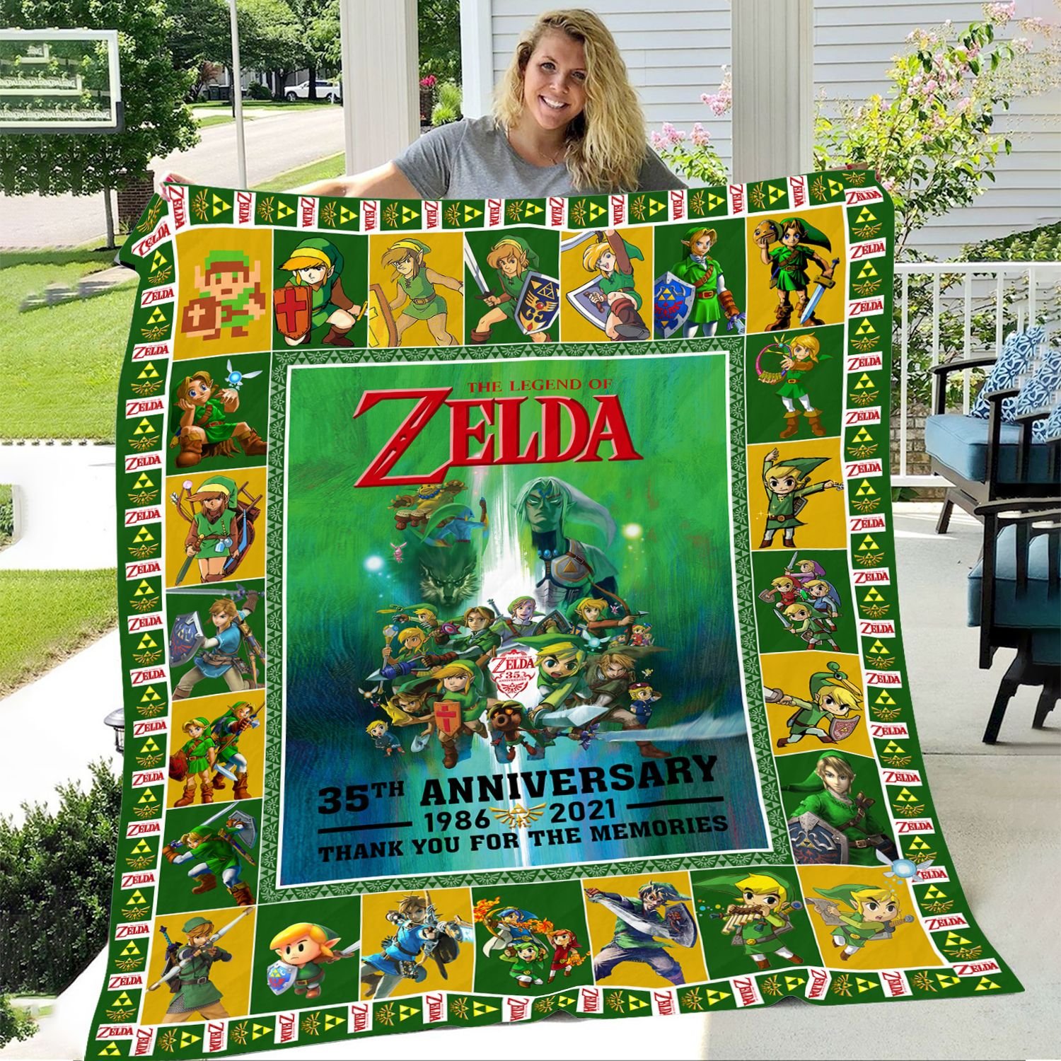 The legends of Zelda 35th anniversary thank you for the memories blanket 9