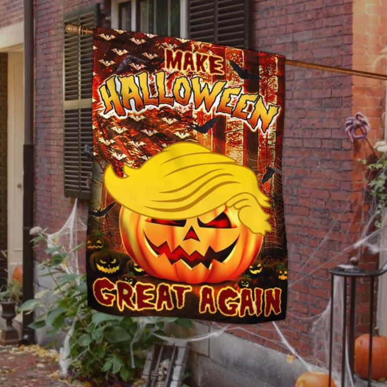 Trump Pumpkin make Halloween great again flag 1