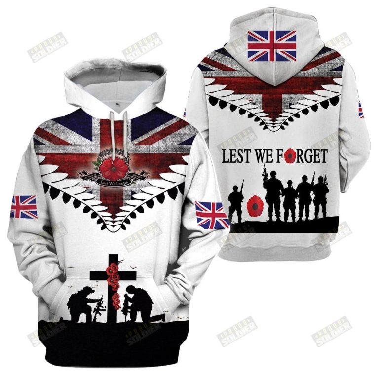 UK veterans lest we forget 3d hoodie and shirt 1