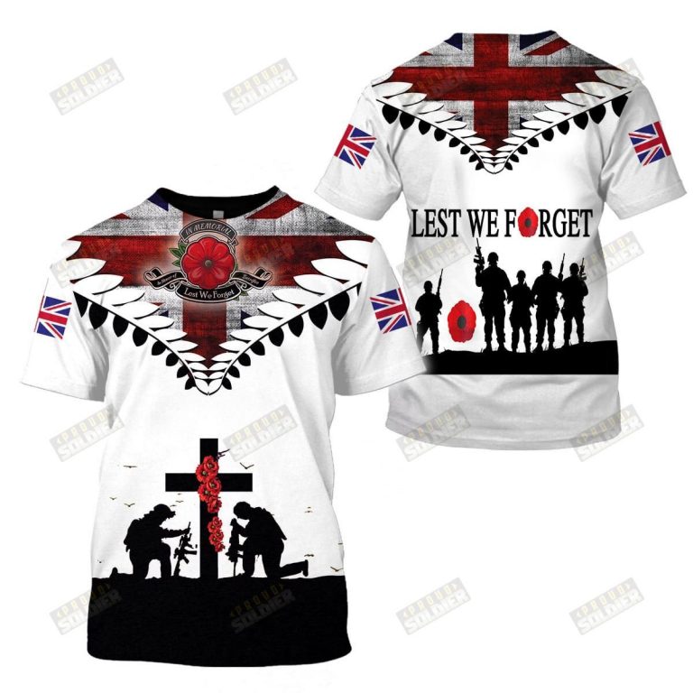 UK veterans lest we forget 3d hoodie and shirt 2