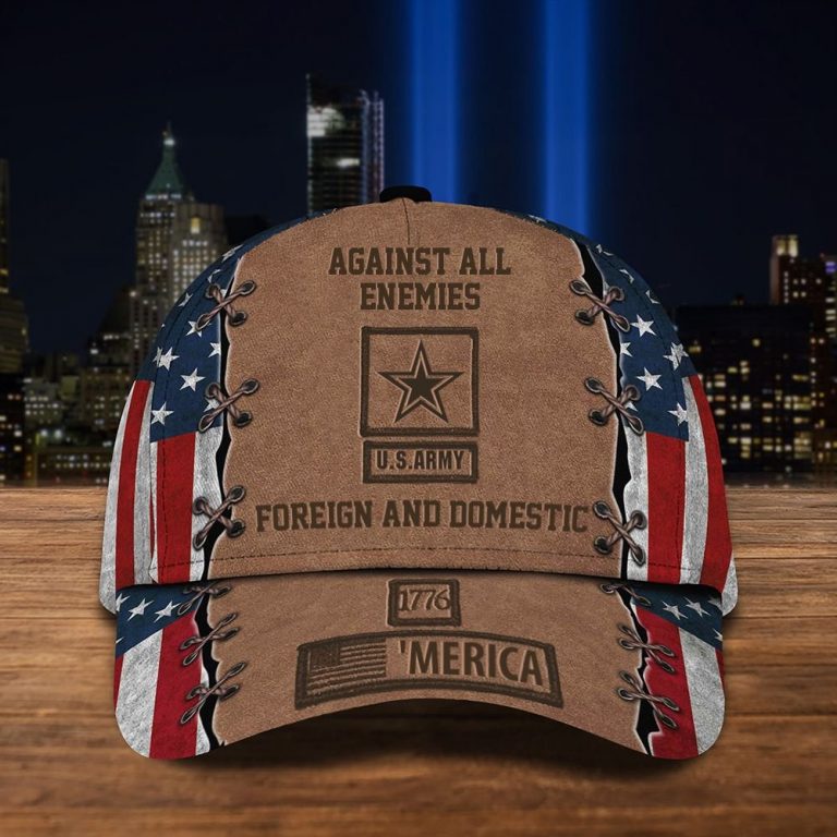 US Army Against All Enemies Foreign and Domestic 1776 Merica cap 9