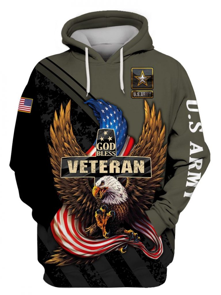 US Army Eagle God Bless Veteran 3d shirt hoodie 17