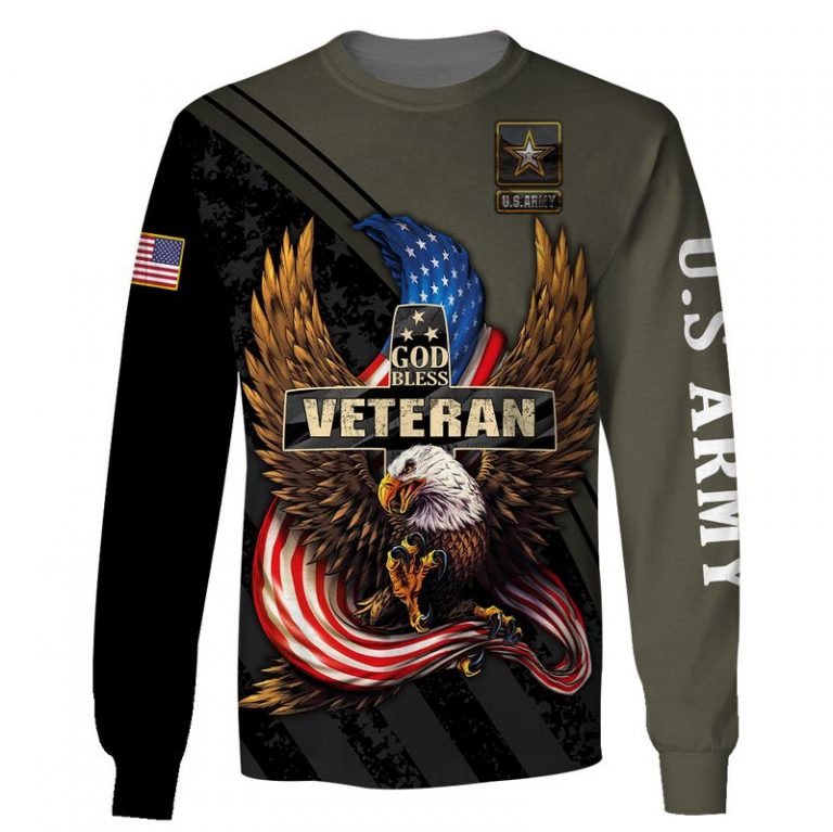 US Army Eagle God Bless Veteran 3d shirt hoodie 16