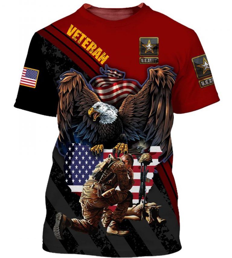 US Army Veteran Eagle American flag 3d shirt hoodie 17