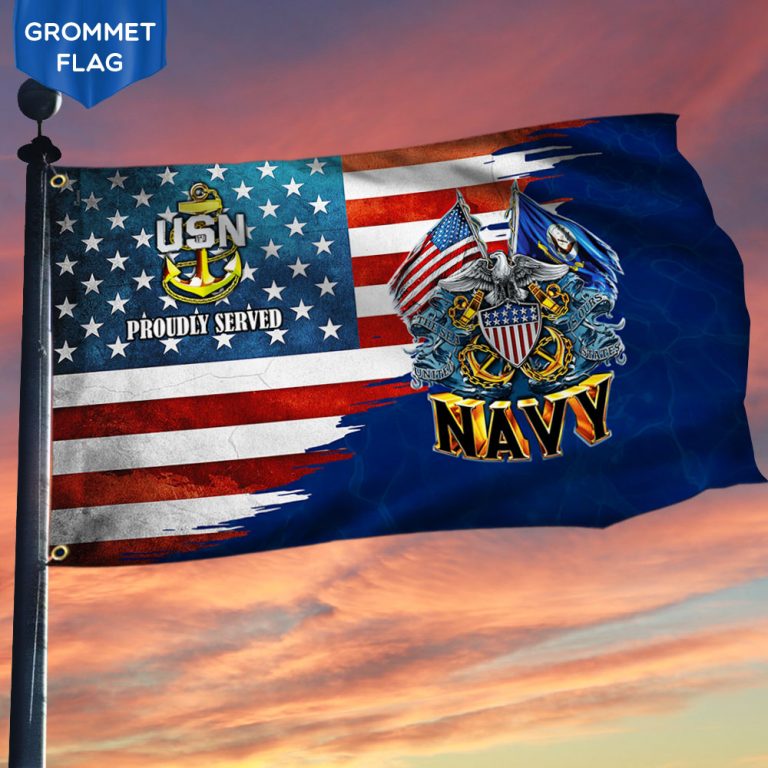 US Navy Proudly Served American Flag 8