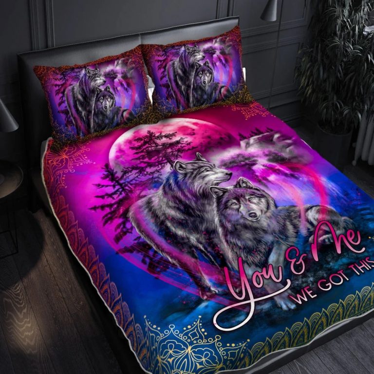 You and Me We Got This Wolf Quilt Bedding Set 14