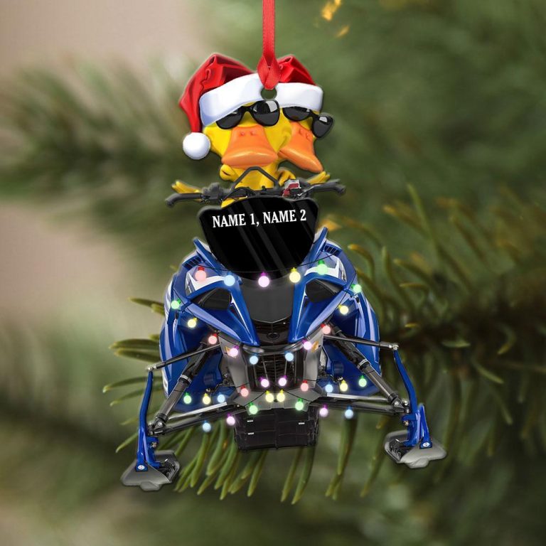 Snowmobile Ducks custom Christmas ornament 15