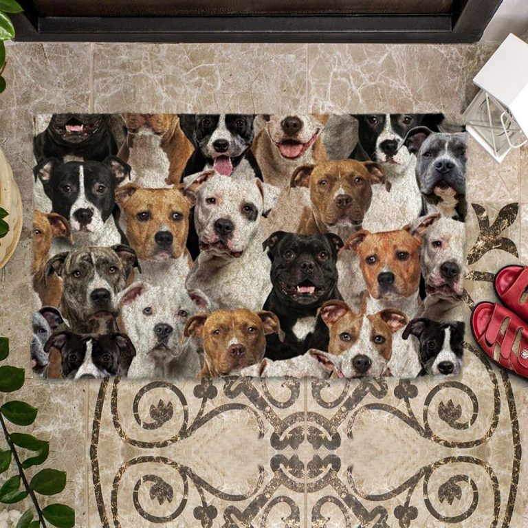 A Bunch Of Staffordshire Bull Terriers, Staffy Doormat 6