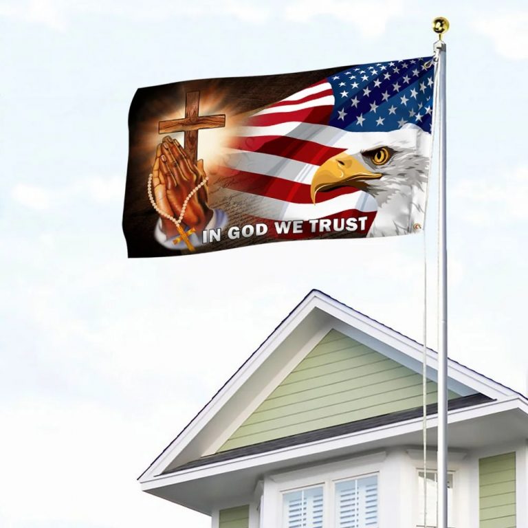 American Eagle In God We Trust Jesus Cross flag 10