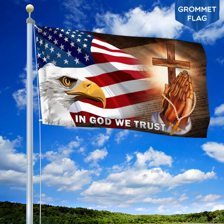 American Eagle In God We Trust Jesus Cross flag 11