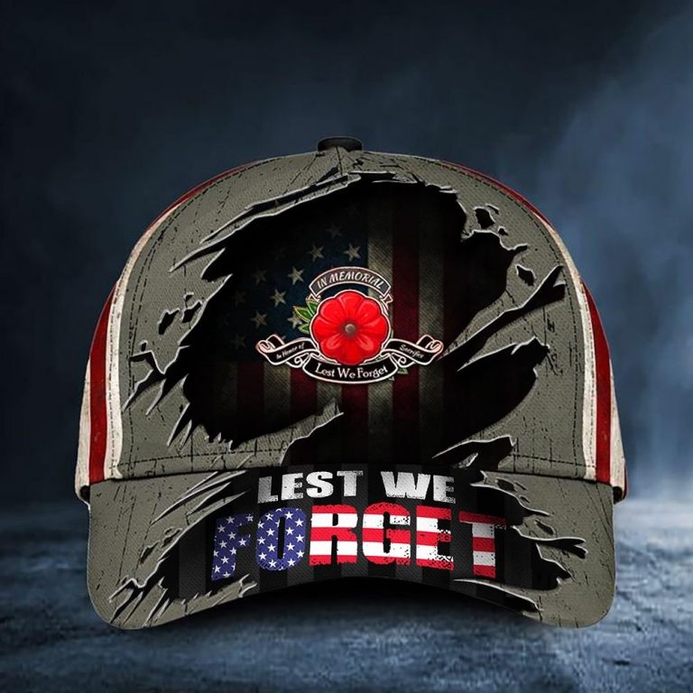 American Remembrance Veteran Day Lest We Forget cap hat 10