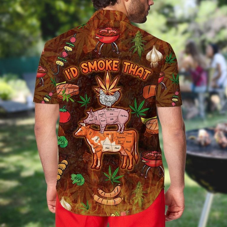 BBQ I'd Smoke That chicken pig beef Hawaiian shirt 14