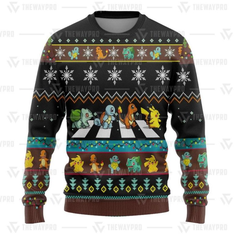 BEST Abbey Road Crossing Pokemon Christmas sweater, sweatshirt 16