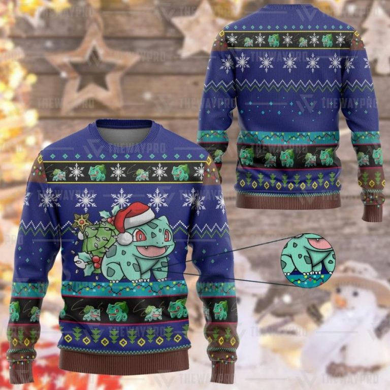 BEST Pokemon Bulbasaur Knitted Christmas sweater, sweatshirt 14