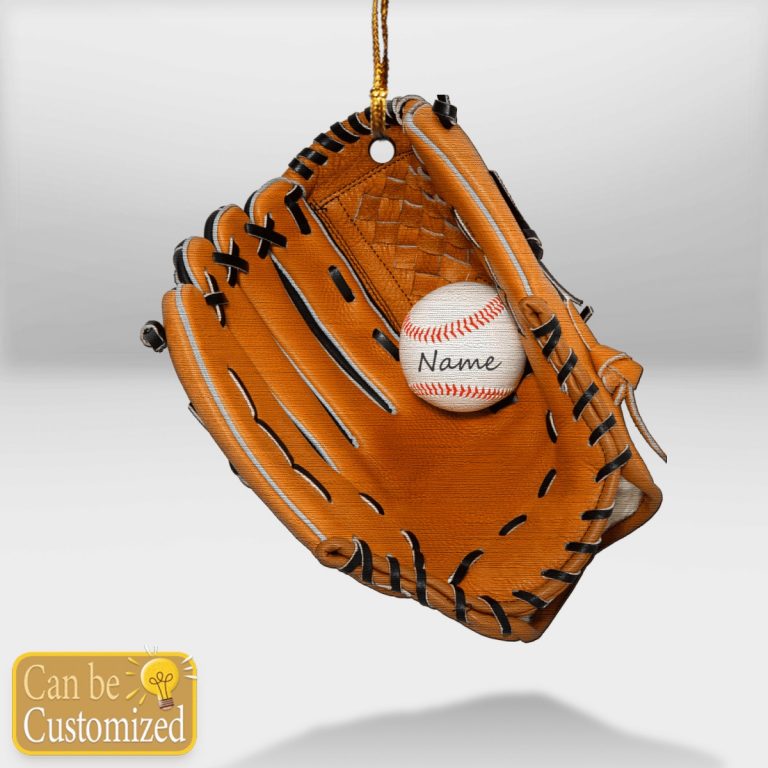 Baseball Gloves custom personalized name hanging ornament 15