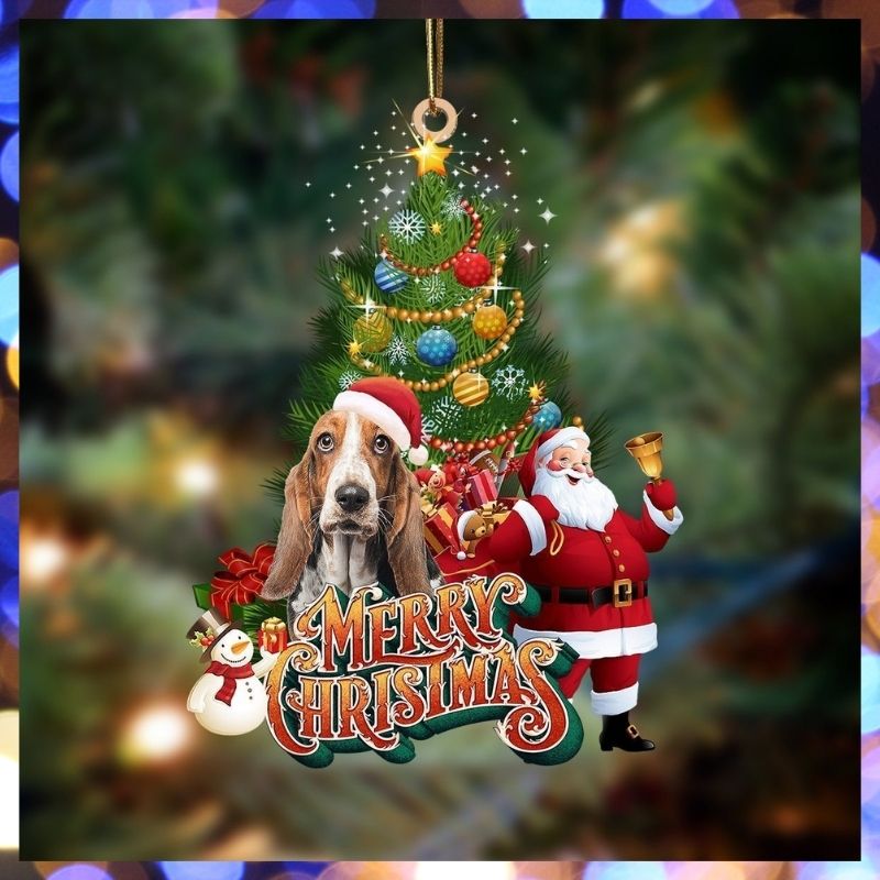 Basset Hound Santa Claus Christmas hanging ornament 11