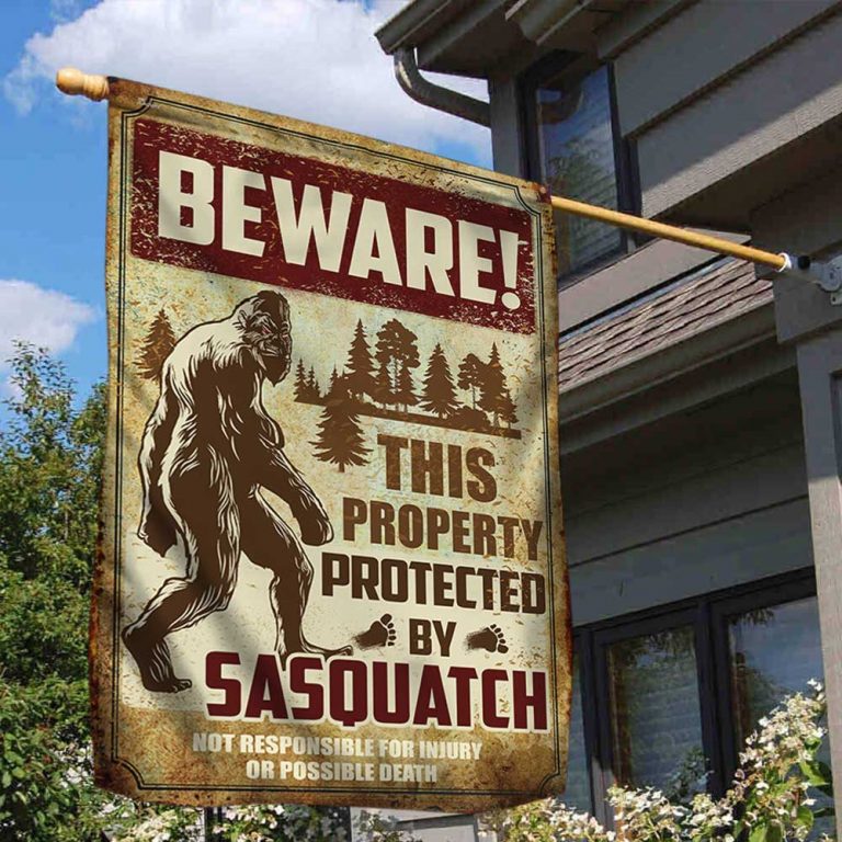 Bigfoot Beware This Property Protected By Sasquatch Flag 16