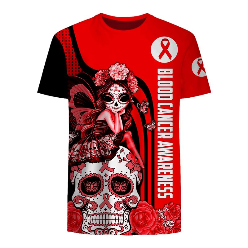 Blood Cancer Awareness Sugar Skull Fairy 3d shirt, hoodie 8