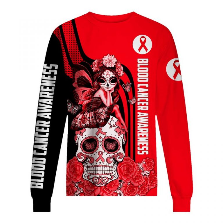 Blood Cancer Awareness Sugar Skull Fairy 3d shirt, hoodie 19