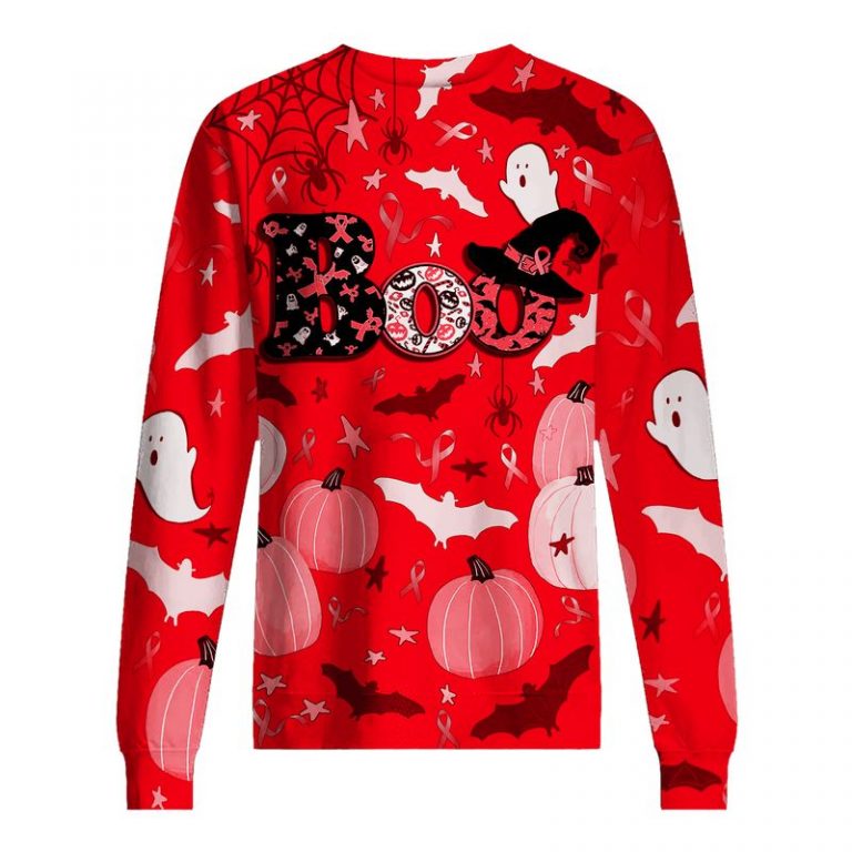 Boo Pumpkin Halloween Blood Cancer Awareness 3d shirt, hoodie 17