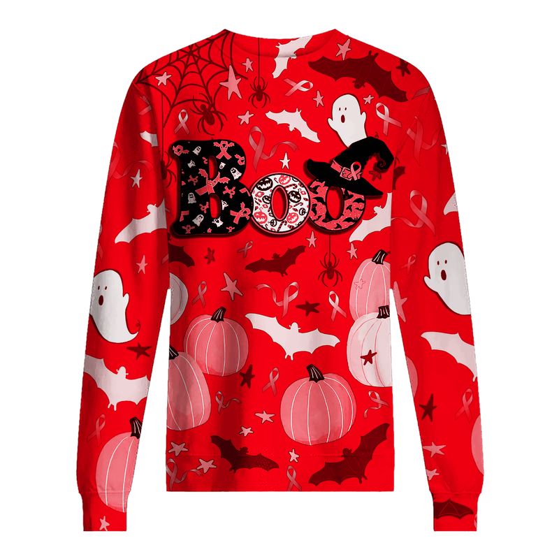 Boo Pumpkin Halloween Blood Cancer Awareness 3d shirt, hoodie 6