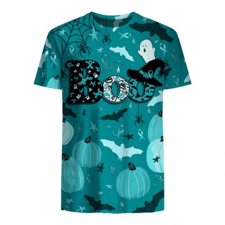 Boo Pumpkin Halloween Cervical Cancer Awareness 3d shirt, hoodie 12