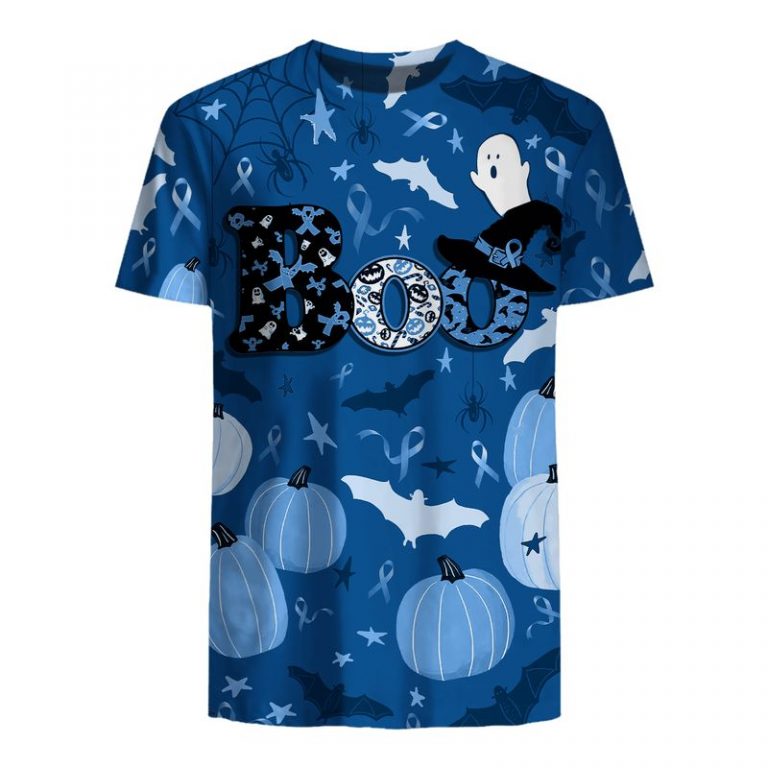 Boo Pumpkin Halloween Colorectal Cancer Awareness 3d shirt, hoodie 12