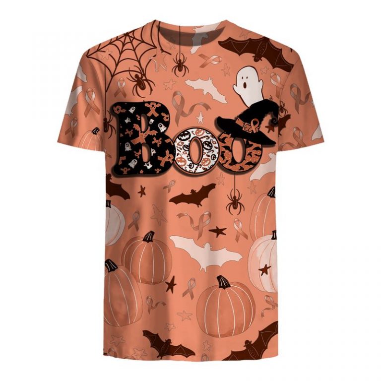 Boo Pumpkin Halloween Endometrial Cancer Awareness 3d shirt, hoodie 14