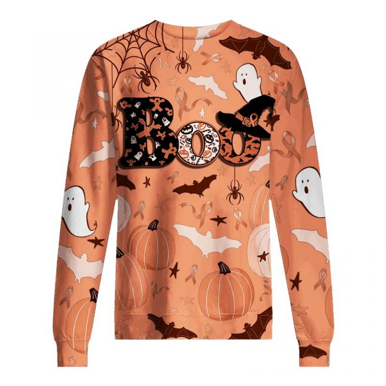 Boo Pumpkin Halloween Endometrial Cancer Awareness 3d shirt, hoodie 15