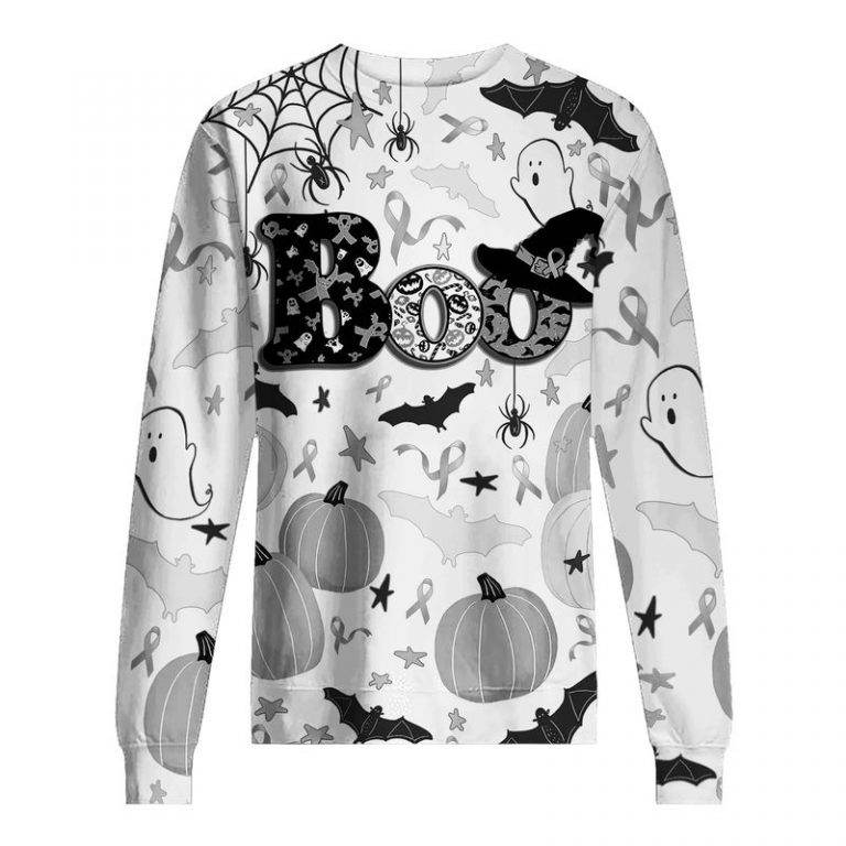 Boo Pumpkin Halloween Lung Cancer Awareness 3d shirt, hoodie 15