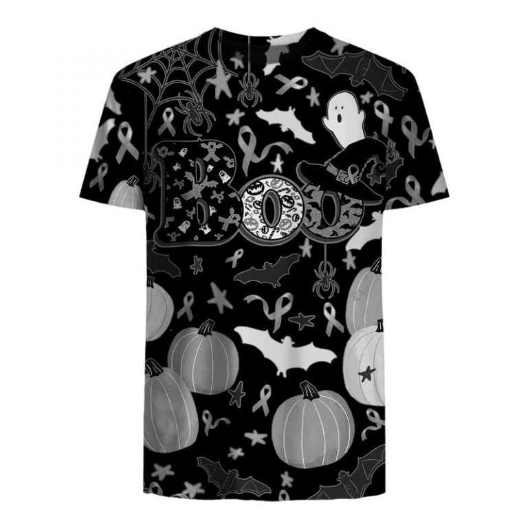 Boo Pumpkin Halloween Skin Cancer Awareness 3d shirt, hoodie 14