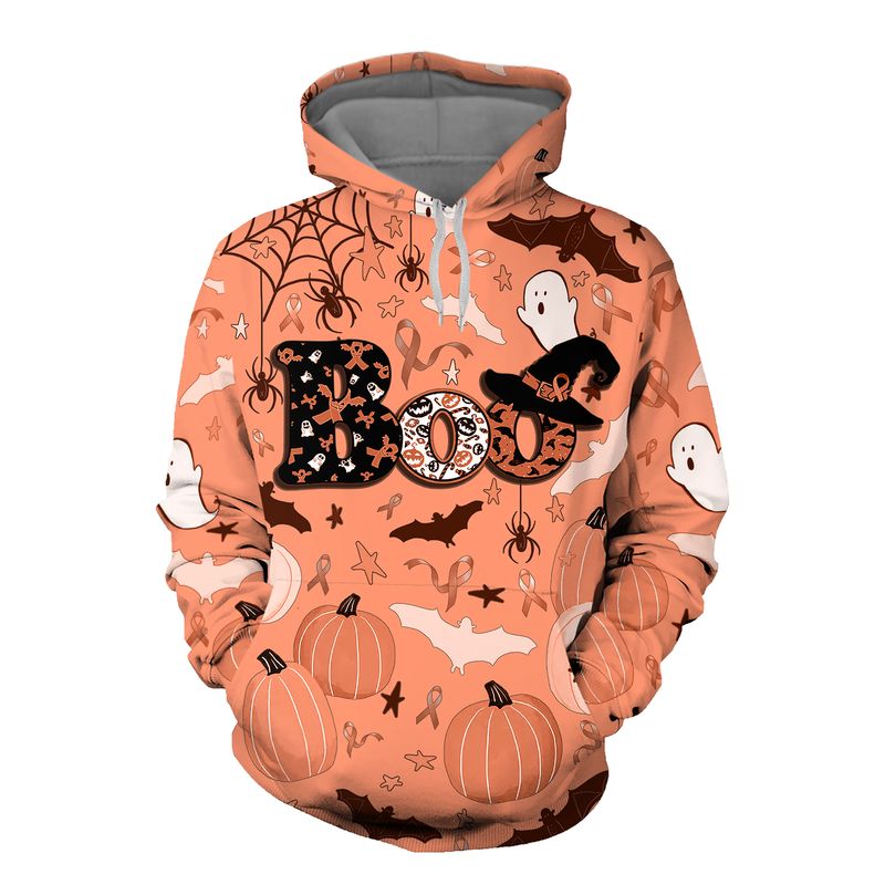 Boo Pumpkin Halloween Uterine Cancer Awareness 3d shirt, hoodie 15