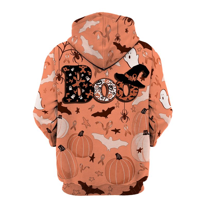 Boo Pumpkin Halloween Uterine Cancer Awareness 3d shirt, hoodie 5