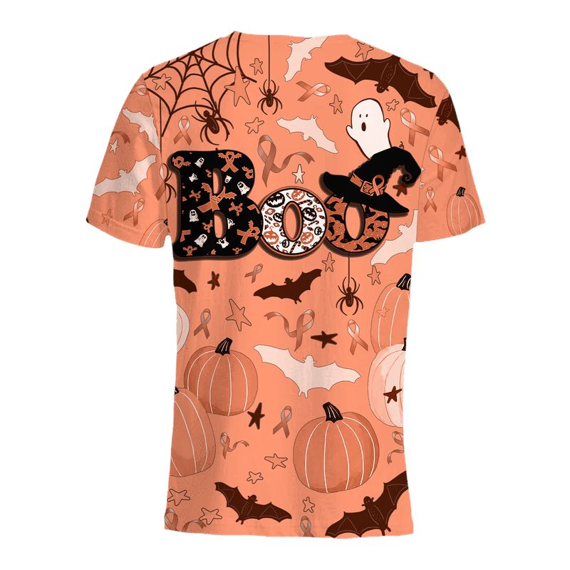 Boo Pumpkin Halloween Uterine Cancer Awareness 3d shirt, hoodie 3