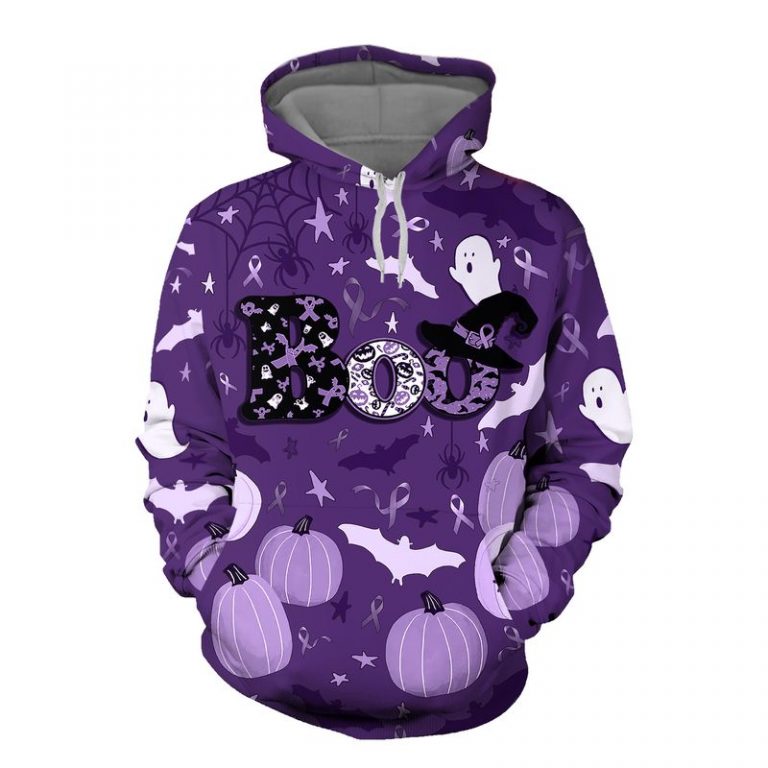 Boo pumpkin Halloween Gynecologic Cancer Awareness 3d shirt, hoodie 16