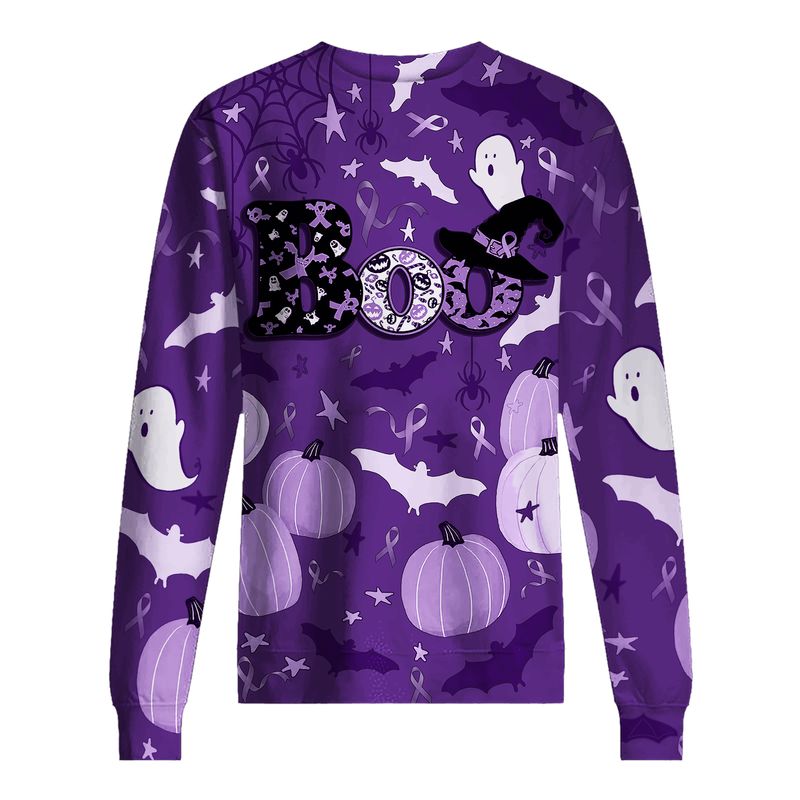 Boo pumpkin Halloween Gynecologic Cancer Awareness 3d shirt, hoodie 12
