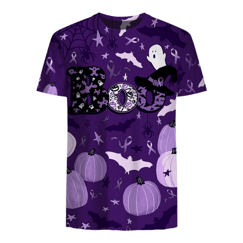 Boo pumpkin Halloween Gynecologic Cancer Awareness 3d shirt, hoodie 8