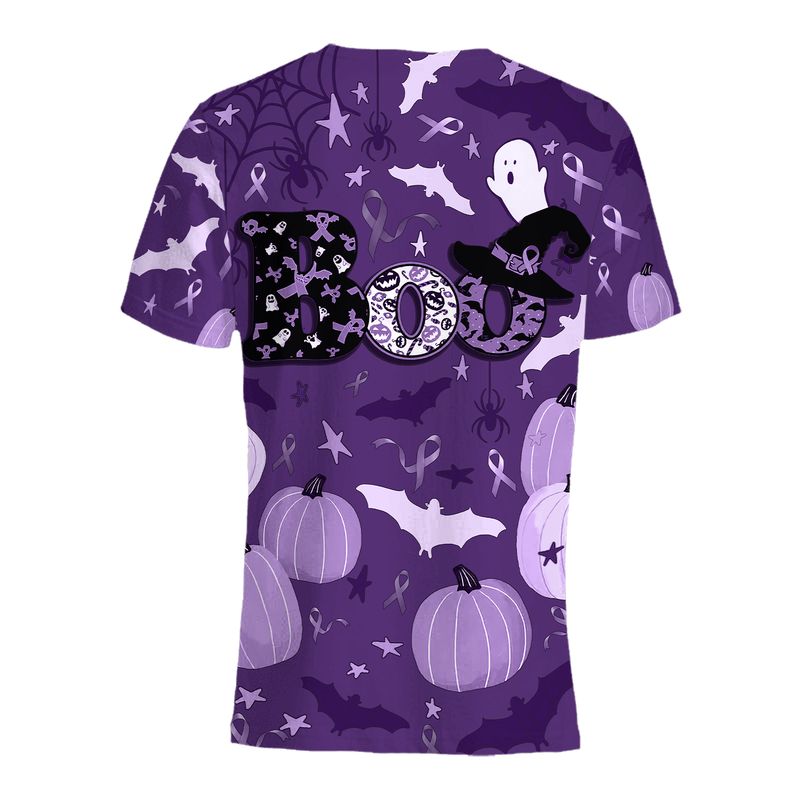 Boo pumpkin Halloween Gynecologic Cancer Awareness 3d shirt, hoodie 2